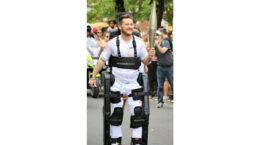 Piette became an exoskeleton pilot while holding Olympic flame.